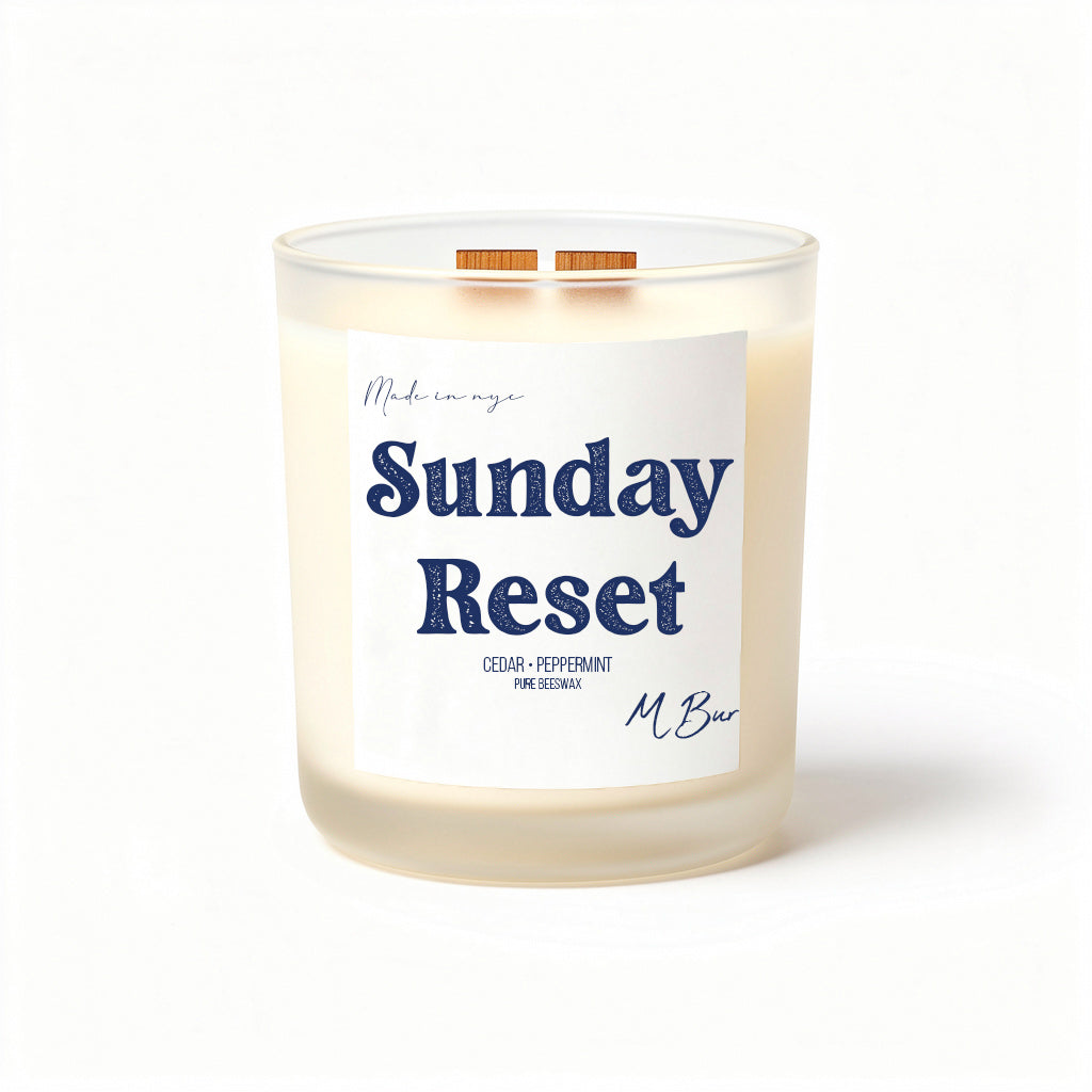 Sunday Reset Candle | Eucalyptus Mint Wooden Wick | MBur – MBur