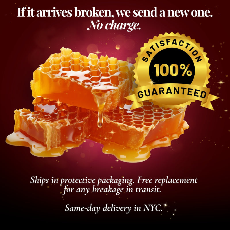 Infographic: free replacement guarantee with dripping honeycomb