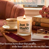 Lit Just To Clarify beeswax candle by teacup and books