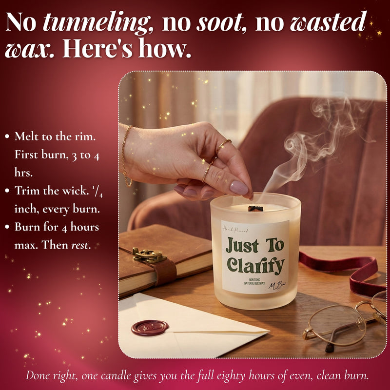 Infographic: how to burn beeswax candle without tunneling or soot