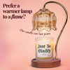 Just To Clarify beeswax candle under floral glass warmer lamp