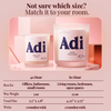 Infographic comparing 40 and 80 hour Adi beeswax candle sizes