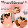 Infographic: Melissa's clean beeswax candle founder story with M Bur brand