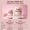 Infographic comparing 40 and 80 hour People Watching beeswax candle sizes