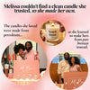 MBur founder story infographic featuring lit Touch Grass beeswax candle