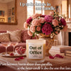 Out of Office beeswax candle with pink roses and rosé